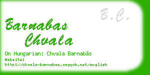 barnabas chvala business card